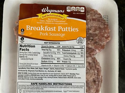 Pork Sausage Breakfast Patties Nutrition Facts Eat This Much