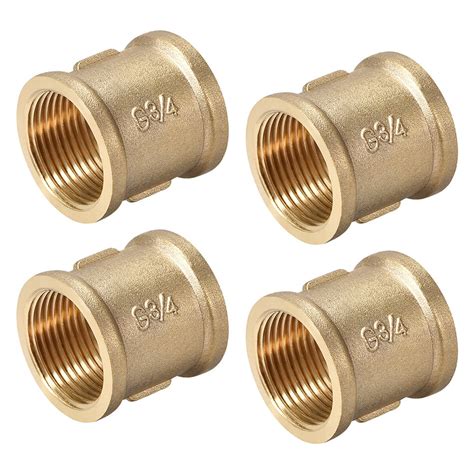 Brass Cast Pipe Fittings Coupling 34 X 34 G Female Thread Gold Tone 4