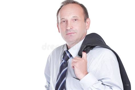 Confident Businessman Holding A Jacket Over His Shoulder Stock Image