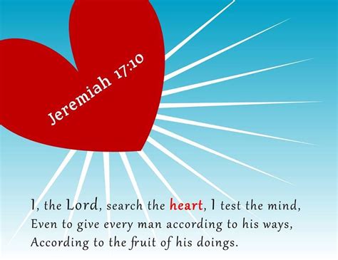 Jeremiah 1710 I The Lord Search The Heart I Try The Reins Even To Give Every Man According To