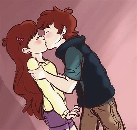 dipper and mabel kiss gravity falls photo 36102169 fanpop