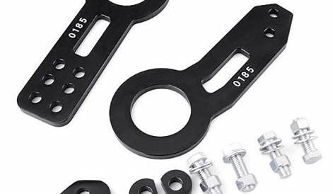 Buy Black Anodized Aluminum CNC Towing Hook Front+Rear Tow Hook Set For