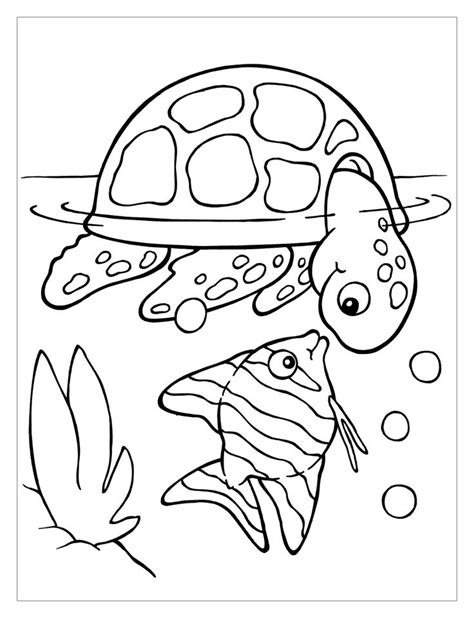 Copy and cut out puppet pieces from cardstock. Coloring Page Of A Turtle - youngandtae.com in 2020 ...