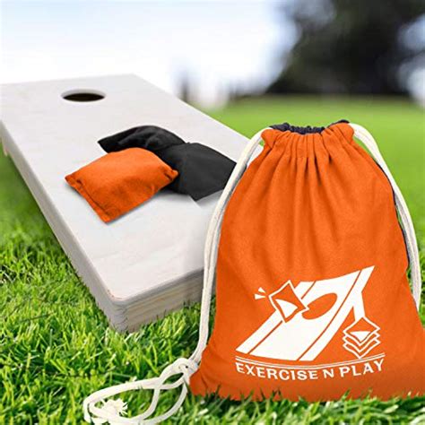 exercise n play premium weather resistant corn hole bean bags set of 8 regulation size double