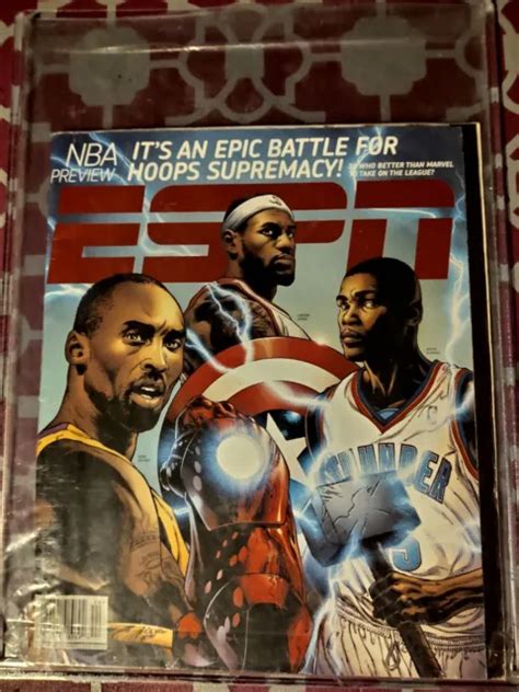 Espn Nba Marvel Magazine Kobe Bryant Lebron James Kevin Durant Limited Art Picclick