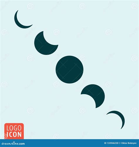 Moon Cycles Symbol Lunar Phases Icon Stock Vector Illustration Of