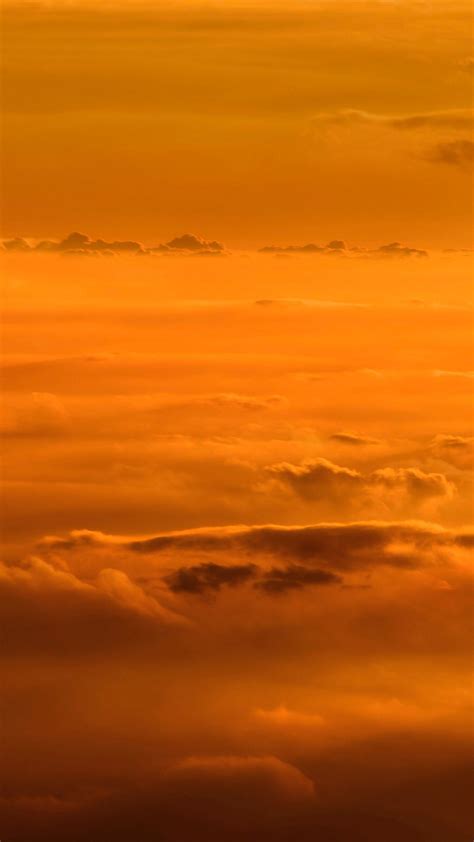 Download Wallpaper 1440x2560 Clouds Sky Sunset Yellow Qhd Samsung