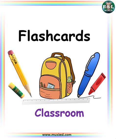 Classroom Objects Flashcards Muxi Esl World