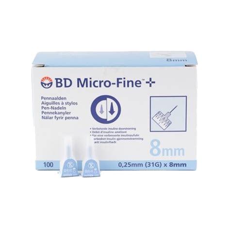 Bd Micro Fine Pen Needle 025mm 31g X 8mm 100 Pcs