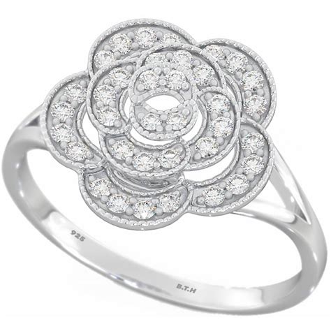 Vintage Style Flower Silver Ring