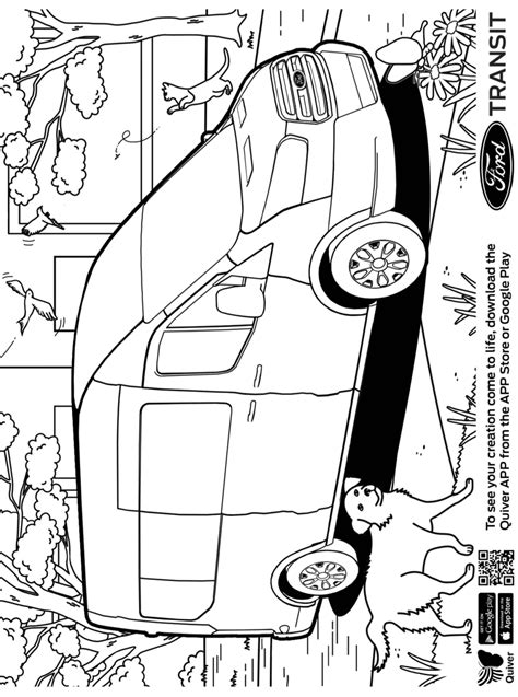 kids  funcom coloring page quiver ford transit