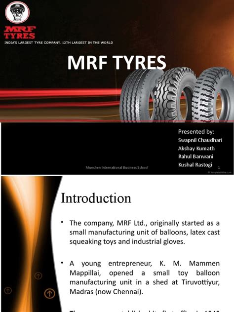 Mrf Tyres Presented By Pdf Business Economics Marketing