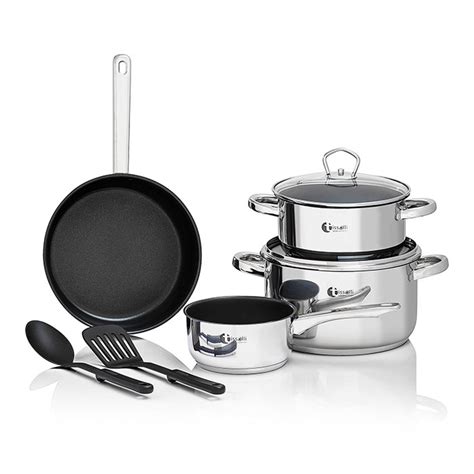 Tissolli Stainless Steel Non Stick Cookware Set 8 Piece Global