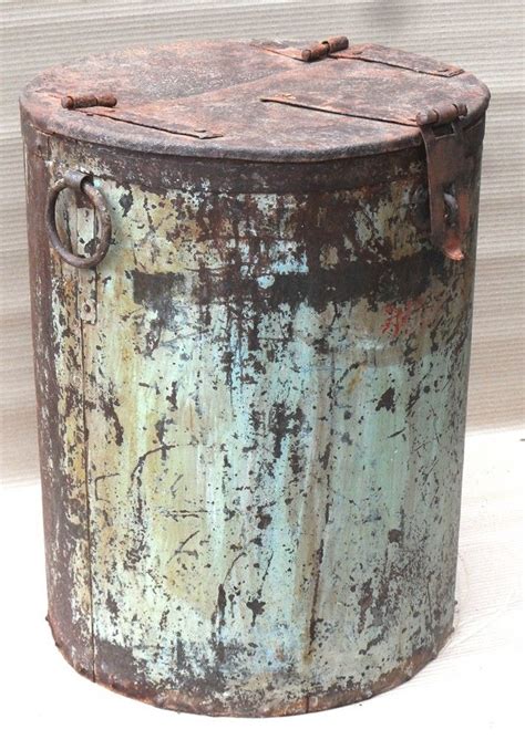 What other items do customers buy after viewing this. OLD ROUND LARGE METAL BIN | Metal, Round, Trash can