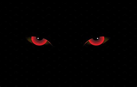 Demon Eyes Red Vector Illustrations ~ Creative Market