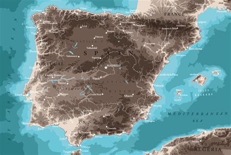 Verano Oportunidad Entonces España Mapa De España Champán Difuminar Abeja