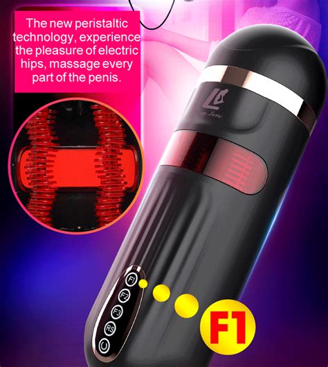 Smart Wiggle Telescopic Male Masturbator Sex Voice Interaction Sex Machine Heating Dual Layer