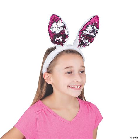 Reversible Sequin Bunny Ears Headbands 6 Pc Oriental Trading