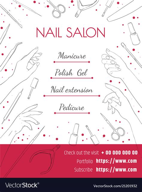 Nail Salon Template Of A Poster A Flyer Royalty Free Vector