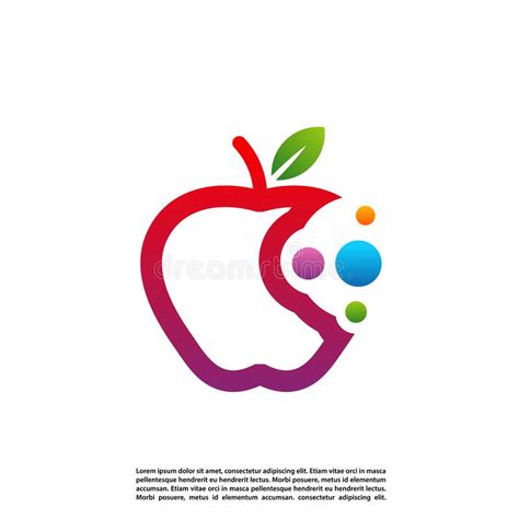 Concept Design Apple Logo Vector Colorful Apple Logo Template Stock