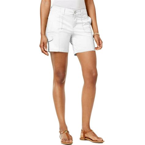 Style And Co Womens Petites Mid Rise Comfort Waist Cargo Shorts