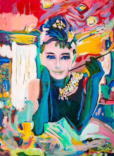 Audrey Hepburn I Believe In Pink Series No1 By Göknil Gümüş
