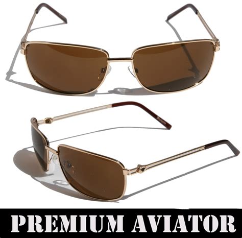 Mens Premium Rectangle Aviator Sunglasses Metal Frame Insignia Vegas Rectangular Ebay