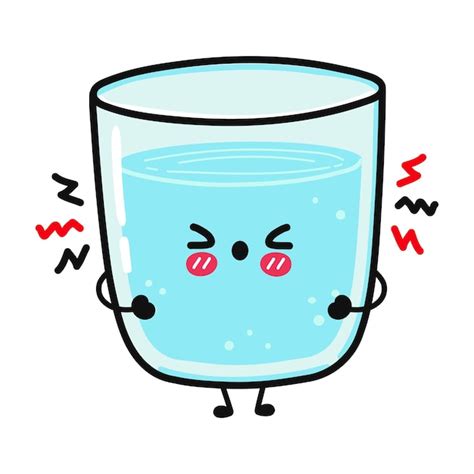 Lindo Personaje De Vaso De Agua Enojado Vector Premium