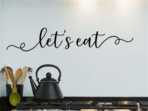 Lets Eat Wall Decal Lets Eat Decal Kitchen Wall Etsy