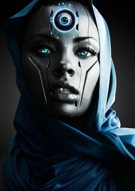 Cyberpunk Robot Girl Cyborg Futuristic Android Sci Fi Science