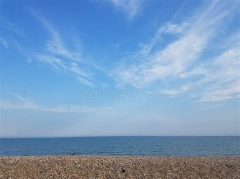 Afternoon Beautiful Beach View With Clouds And Blue Sky Stock Image