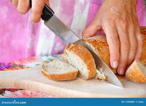 Cutting Bread Stock Image Image Of Brown Carbohydrate 11393081