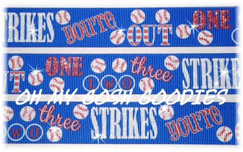 Three Strikes Youre Out Glitter Baseball Softball Etsy