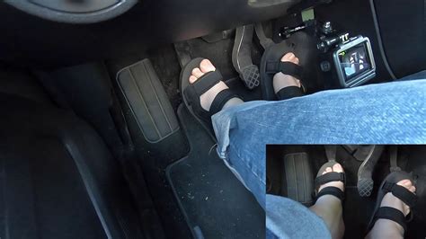 Pedal Pumping 59 Driving Vw Up With Bershka Sandals Barefoot Youtube