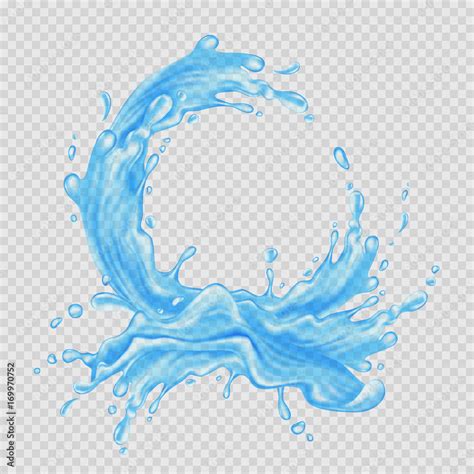 Water Frame Transparent Splash Of Water Flow In A Circle Vector