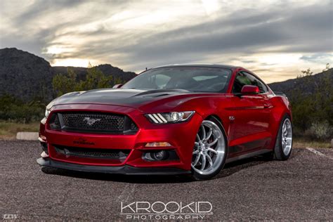 Candy Apple Red Ford Mustang S550 On Ccw Sp540 Forged Wheels