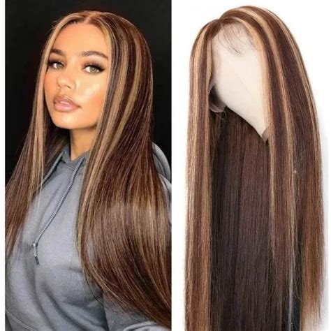 Iseehair Tl412 Piano Color Highlight Wigs Brown And Blonde Silky