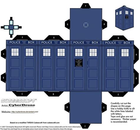 Print Out And Fold Your Own Paper Tardis And Daleks Doctor Who Tardis