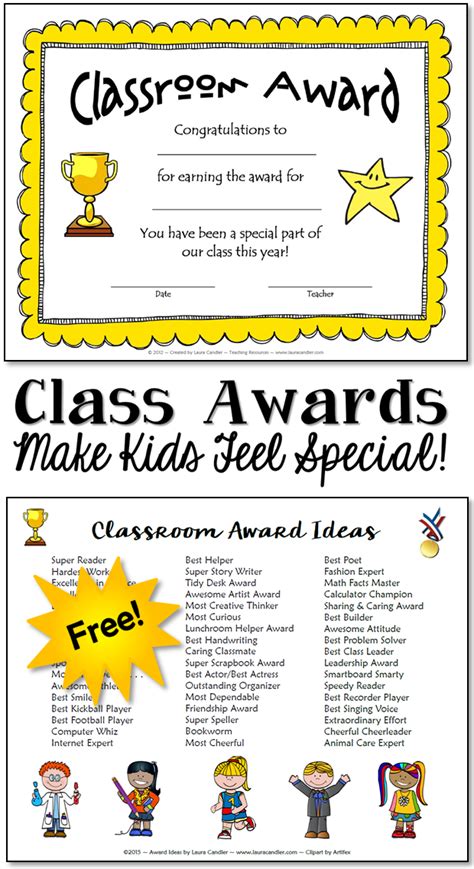 Classroom Awards Make Kids Feel Special Classroom Awards Classroom