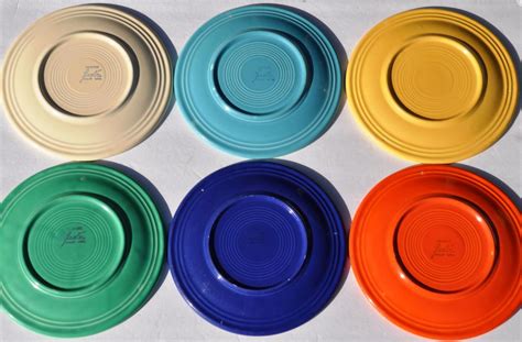Fiestaware 6 Plates Six Original Colors 1936 1951 95 Etsy