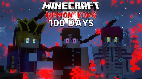 100 Days To Become A Demon King In Minecraft Demon Slayer Mod Youtube