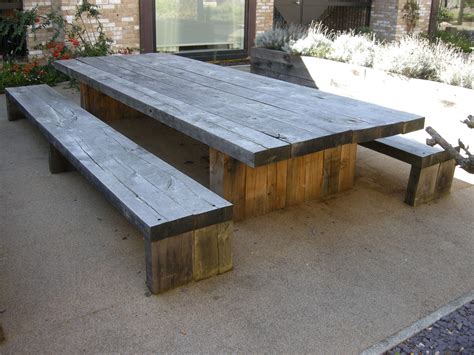 Your kids will love using this bench and is a sure fire way of letting. Rustic Patio With Reclaimed Wood Dining Table Bay Area ...