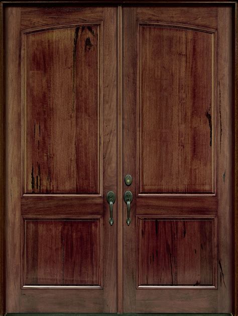 Front Door Custom Double Solid Wood With American Walnut Finish