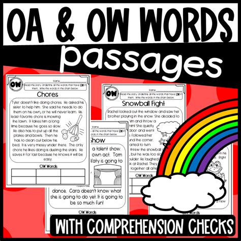 Oa And Ow Passages Made By Teachers