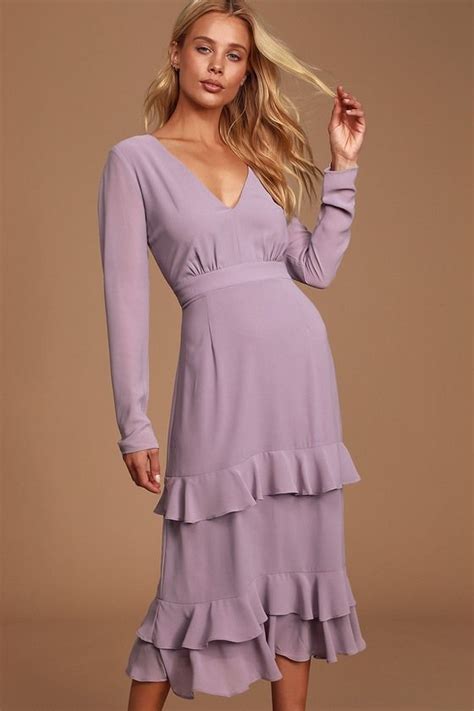 Shop 110 top lavender mini dress and earn cash back all in one place. Sway This Way Dusty Purple Ruffled Long Sleeve Midi Dress ...
