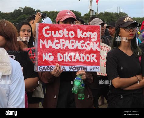 manila philippines 5th jan 2019 a protester holds a placard during the demonstration