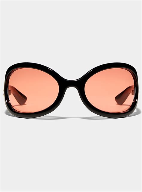 Orange Lens Oval Sunglasses Gucci Simons
