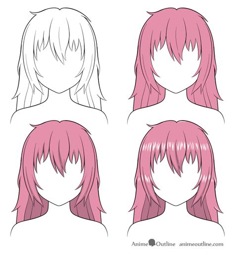 Anime Drawing How To Shade Hair Kumpulan Soal Anime Hair Shading