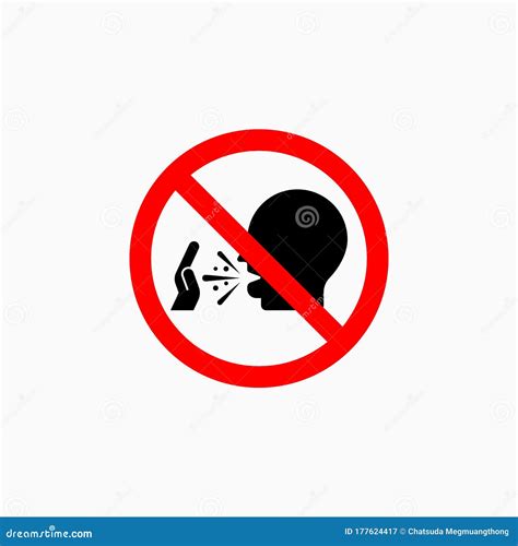 No Cough Icon Do Not Sneeze Vector Stock Vector Illustration Of