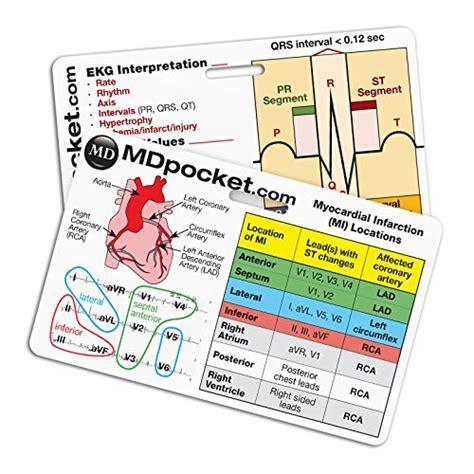 Ekg Ruler Horizontal Badge Id Card Pocket Reference Guide